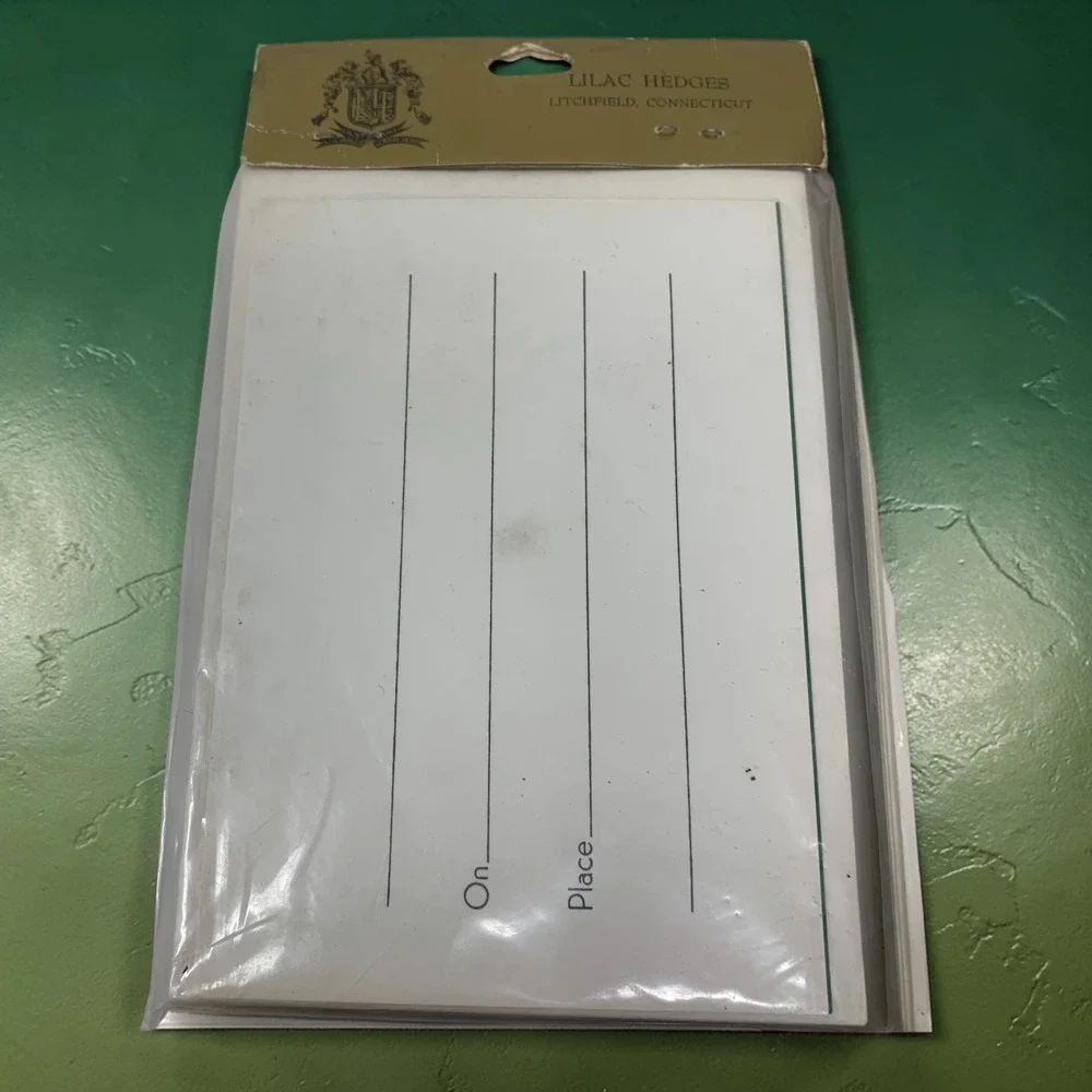 Lot 4 Vintage Lilac Hedges Party Invitations Sealed NOS Preppy Green Stationery